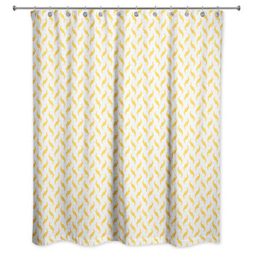 Yellow Zig Zag Pattern Shower Curtain