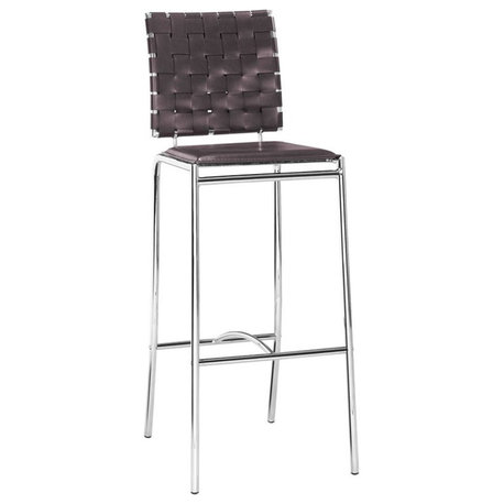 ZUO Criss Cross Bar Chair (Set of 2) Espresso