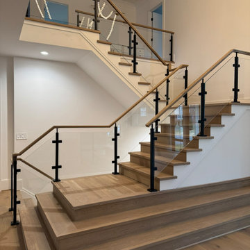 Project #132 | White Oak Staircase with Glass Balustrade