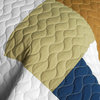 Timeless - A 3PC Cotton Vermicelli-Quilted Patchwork Geometric Quilt Set-Full/Qu