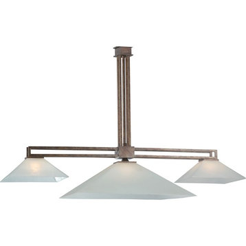 Nuvo Lighting 3-Light Ratio Trestle With Frosted Glass, Inca Gold