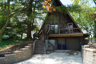 A Frame House - retainment walls & entry steps