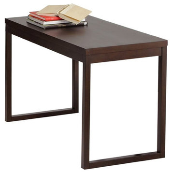 Bowery Hill Transitional Wooden Writing Desk in Dark Chocolate Finish