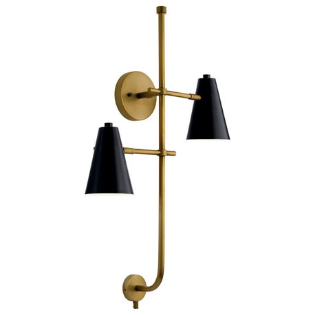 Kichler Sylvia 2-LT Wall Sconce 52174BK - Black