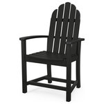Polywood - Polywood Classic Adirondack Dining Chair, Black - Outdoor dining should be the perfect blend of casual and comfortable. The POLYWOOD Classic Adirondack Dining Chair serves up equal portions of both. Available in a variety of attractive, fade-resistant colors, this classic chair is built to last and look good for years to come. It's made in the USA with solid POLYWOOD lumber that has the look of real wood without the maintenance wood requires. That means no painting, staining or waterproofingever. And it's backed by a 20-year warranty so you don't have to worry about it splintering, cracking, chipping, peeling or rotting. It's also durable enough to withstand nature's elements, as well as resist stains, corrosive substances, salt spray and other environmental stresses.