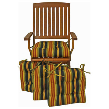16" Spun Polyseter Square Tufted Chair Cushions, Set of 4, Lyndhurst Raven
