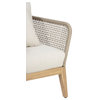 Cypress Teak Wood Outdoor Arm Chair with Beige Rope Design
