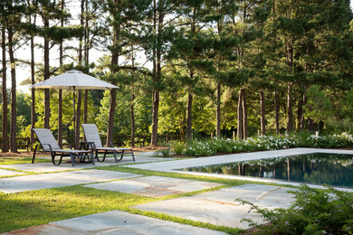 Pool - large transitional rectangular pool idea in Dallas