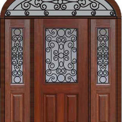 Prehung Sidelites-Transom Door 80 Fiberglass Genoa 1/2 Lite - Front Doors