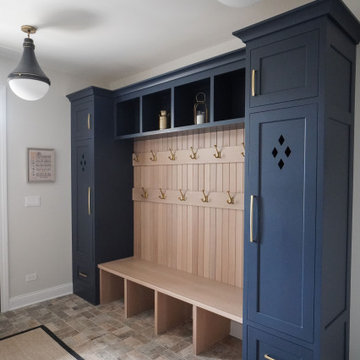 Park Ridge, White Painted w/ White Oak Island, Bar, Bathrooms & Navy Mudroom