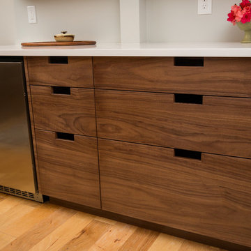 Modern Flat Panel Walnut Kitchen