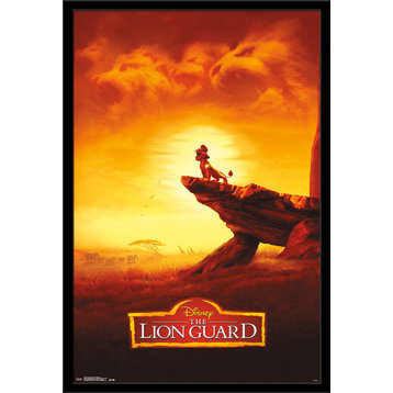 The Lion Guard Pride Rock Poster, Black Framed Version