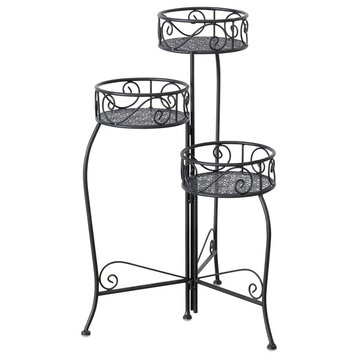 Rustic Swingout 3 Tier Plant Stand, 29 Inches Tall
