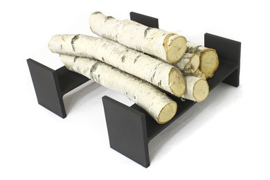 Reclaimed Steel I-beam Fireplace Andirons