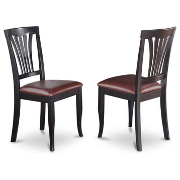 Set of 2 Chairs Avon Chair For Dining Room, Black Finish