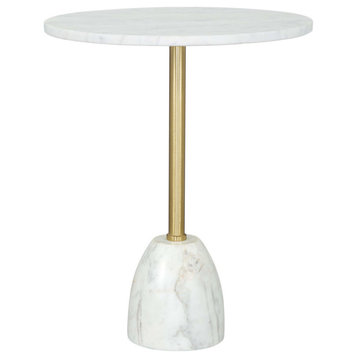 Griffith Side Table White and Gold