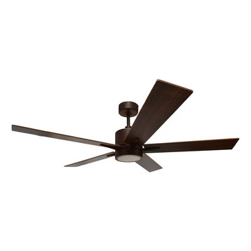 Vivio Lighting 5-Blade 52" Modern Rubbed Bronze Ceiling Fan with LED + Control