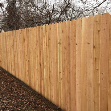 Basic cedar dog eared fences
