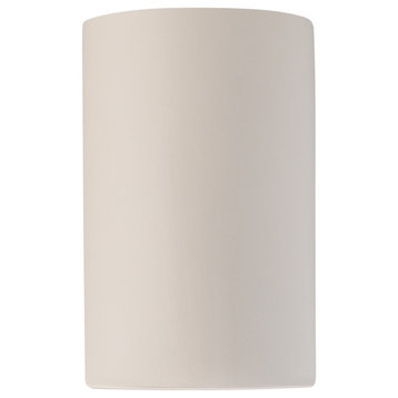 Ambiance Large Cylinder, Closed Top Wall Sconce, Matte White, E26