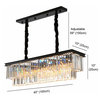 Clear Crystal Rectangle Island Dining Room Chandelier Lighting Fixture
