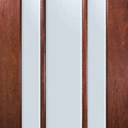 Slab Patio Single Door 96 Wood Mahogany 9 Lite Marginal TDL Glass - Patio Doors