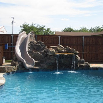 Metal Posts Cap Rail Board On Board Fence Pool