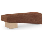 Meridian Furniture - Alora Upholstered Bench, Cognac, Natural Finish - Indulge in the allure of the Cognac Fabric Alora Bench by Meridian Furniture. Its captivating design and luxurious Cognac Fabric elevate any space with effortless elegance. Crafted with precision and durability in mind, this stunning piece becomes the focal point of gatherings, fostering moments of connection and warmth. Embrace sophistication and style with the Alora Bench, a testament to exquisite taste and timeless beauty.