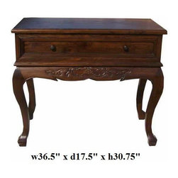 Elegant Chinese Style Side Table with Floral Motif - Side Tables And End Tables