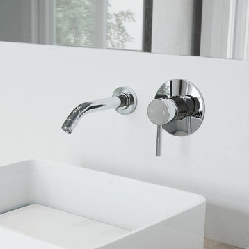 VIGO Olus Single Handle Wall Mount Bathroom Faucet, Chrome