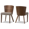 Baxton Studio Sparrow Brown and Gravel Wood Modern Dining Chair, Set of 2