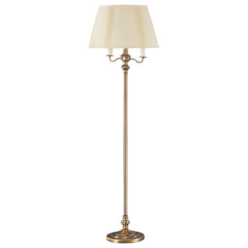 Signature 6 Light Floor Lamp, Antique Brass
