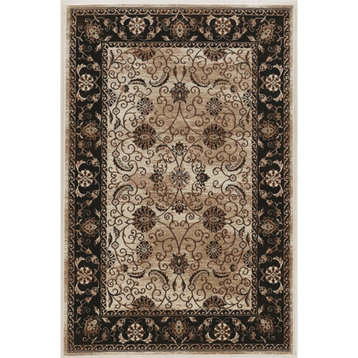 Linon Vintage Isfahan Power Loomed Microfiber Polyester 2'x3' Rug in Ivory