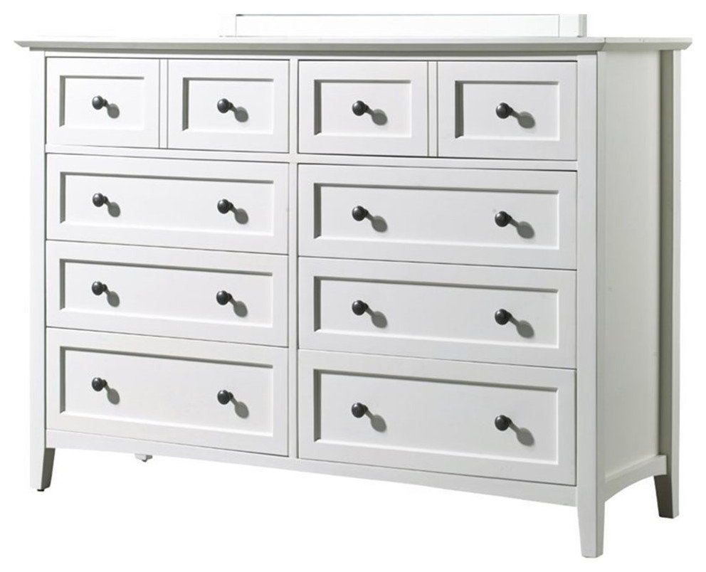 Bowery Hill 8 Drawer Dresser in White Transitional Dressers by