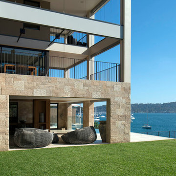 3D wall coverings for luxury interiors Hudson Parade House by Corben Architects