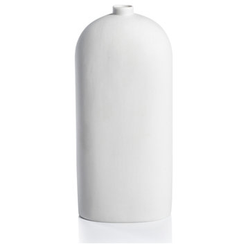 Lucca All-White Ceramic Vase, Large