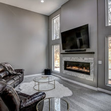 stone fireplace