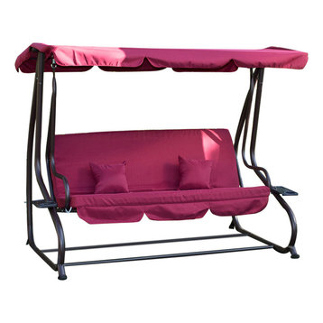 Outdoor Canopy Swing/Bed, Burgundy