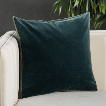 Jaipur Living Bryn Solid Throw Pillow, Teal, Down Fill