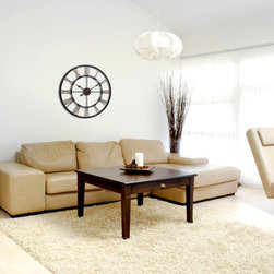 Cologne 45" Round, Wood Roman Numerals, Steel Frame Clock - Wall Clocks