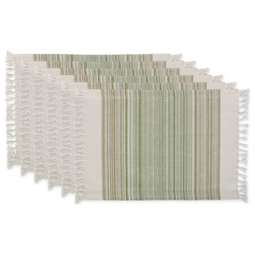 Thyme Striped Fringed Placemat Set of 6