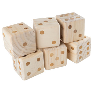 Giant Wooden Yard Dice Outdoor Lawn Game, 6 Dice, Carrying Case by Hey! Play!