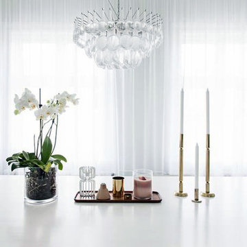 Light Dining Room with Modern Ligthting