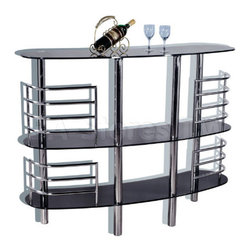 Metal Bar Table In Black Finish - AtHomeUSA - Wine And Bar Cabinets