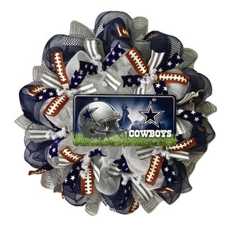 Dallas Cowboys Blue and Gray Deco Mesh Wreath 