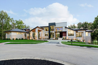 Contemporary exterior home idea in Indianapolis