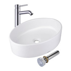 50 Most Por Contemporary Bathroom Sinks For 2018 Houzz Yeshom Oval Porcelain Ceramic Vessel Sink With Drain And Faucet Bathroom Sinks