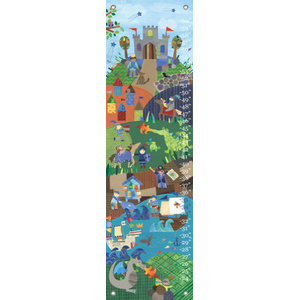 12 by 42 Inches Oopsy daisy Rocket Robots Growth Chart by Megan and Mendy Winborg 