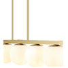 Luca Parisian 45.5" 5-Light Modern Globe Linear LED Pendant, Brass Gold/White
