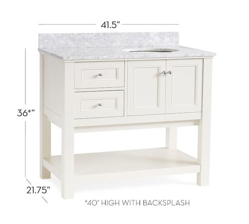 Anyone Have A 42 Pottery Barn Classic, Asymmetric Single Sink Vanity With Drawers