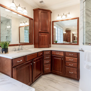 A Contemporary Master Bath That Provides Spa Treatment to a Couple in Clifton VA